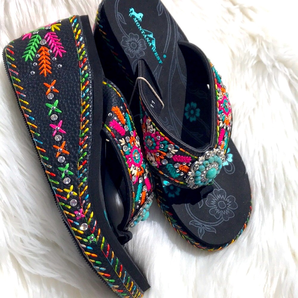 Embroidery High Heeled Montana West - Picture 1 of 12